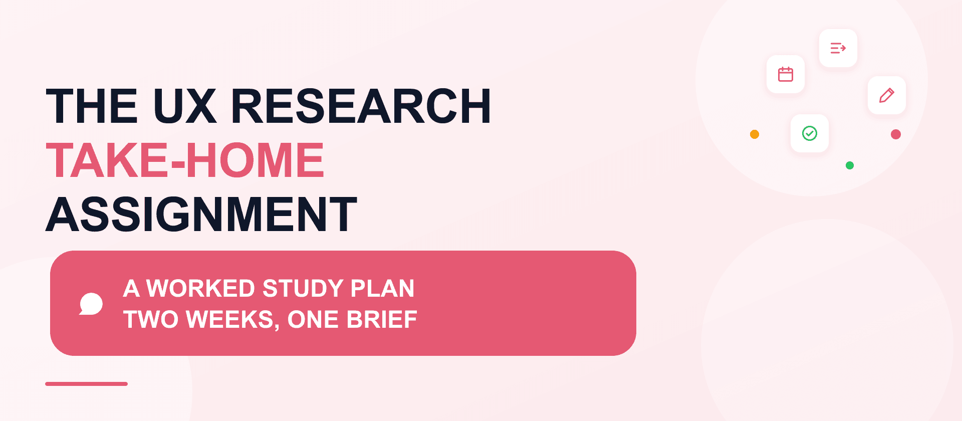 UX research take-home assignment: a worked study plan